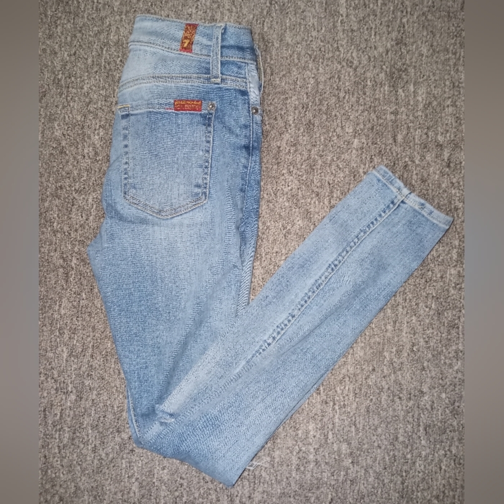 7 for all mankind the ankle skinny jeans size 25 lightwash denim